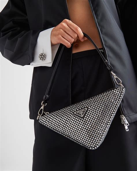 prada triangle crystal bag|prada crystal mini bag.